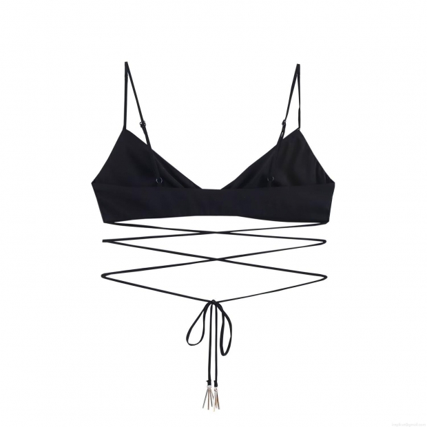 Women's Sexy Triangle Cup Bikini Set With Metal Pendant Halter Wrap Around Straps Solid Color Beachwear Bra And Low Waist Panties Swimwear Party Wear Women's Sexy Triangle Cup Bikini Set With Metal Pendant Halter Wrap Around Straps Solid Color Beachwear Bra And Low Waist Panties Swimwear Party Wear