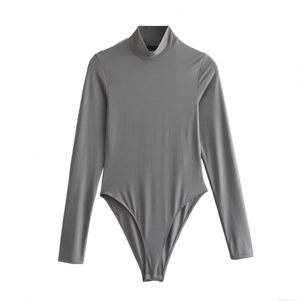 Women's Mock Neck Long Sleeve Bodysuit Streetwear Slim Fit Stretchy Polyester Solid Color Jumpsuit Top For Women Daily Casual Wear Women's Mock Neck Long Sleeve Bodysuit Streetwear Slim Fit Stretchy Polyester Solid Color Jumpsuit Top For Women Daily Casual Wear