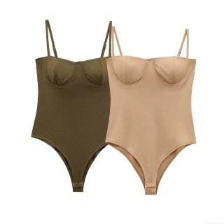 Women's Sexy Satin Texture Bodysuit Slim Fit Structured Cup Cami Jumpsuit Sleeveless Streetwear Summer One-Piece Clothing for Women