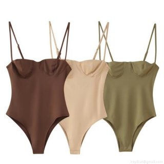Women Sexy Satin Underwire Bodysuit Spaghetti Strap Slim Fit Sleeveless Leotard Top For Summer Vacation Party Casual Streetwear Women Sexy Satin Underwire Bodysuit Spaghetti Strap Slim Fit Sleeveless Leotard Top For Summer Vacation Party Casual Streetwear