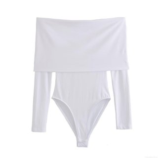 Women's Sexy Off-Shoulder Long Sleeve Bodysuit Ruched Slim Fit Milk Silk Jumpsuit One-Piece Top For Party Club Dating Fashion Spring Autumn Women's Sexy Off-Shoulder Long Sleeve Bodysuit Ruched Slim Fit Milk Silk Jumpsuit One-Piece Top For Party Club Dating Fashion Spring Autumn