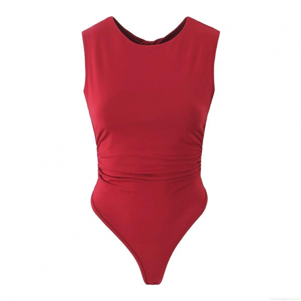 Women's Ruched Sleeveless Bodysuit Round Neck Backless Sexy Hollow Out Slim Fit Leotard Top 93% Rayon 7% Spandex Stretchy One Piece Clubwear Women's Ruched Sleeveless Bodysuit Round Neck Backless Sexy Hollow Out Slim Fit Leotard Top 93% Rayon 7% Spandex Stretchy One Piece Clubwear