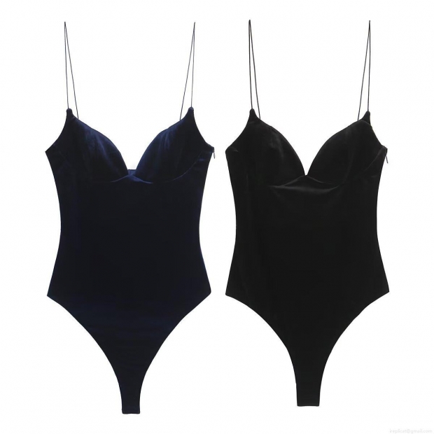 Women's Sexy Velvet Spaghetti Strap Bodysuit Deep V Neck Sleeveless Slim Fit Leotard Body Suit With Crotch Snaps Elegant Party Clubwear Jumpsuits Women's Sexy Velvet Spaghetti Strap Bodysuit Deep V Neck Sleeveless Slim Fit Leotard Body Suit With Crotch Snaps Elegant Party Clubwear Jumpsuits