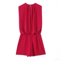 Women's Elegant Sleeveless Chiffon Jumpsuit Ruffle Waist Round Neck Short Romper Party Fashion One-Piece Outfit Women's Elegant Sleeveless Chiffon Jumpsuit Ruffle Waist Round Neck Short Romper Party Fashion One-Piece Outfit
