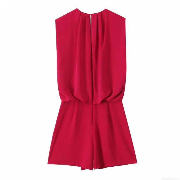 Women's Elegant Sleeveless Chiffon Jumpsuit Ruffle Waist Round Neck Short Romper Party Fashion One-Piece Outfit Women's Elegant Sleeveless Chiffon Jumpsuit Ruffle Waist Round Neck Short Romper Party Fashion One-Piece Outfit