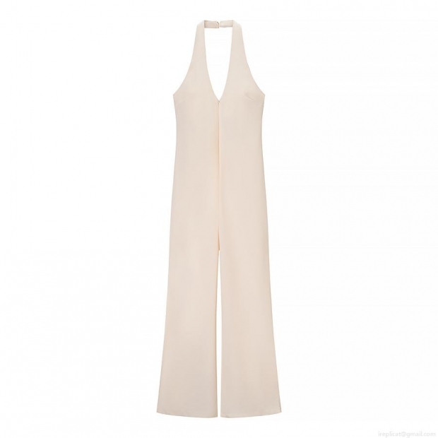 Sexy Women Halter Neck Deep V Backless Jumpsuit Sleeveless Polyester Straight Leg Long Pants Solid Color Elegant Summer Party Clubwear Jumpsuit for Women Sexy Women Halter Neck Deep V Backless Jumpsuit Sleeveless Polyester Straight Leg Long Pants Solid Color Elegant Summer Party Clubwear Jumpsuit for Women