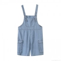 Women Loose Casual Denim Overalls Short Jumpsuit Cotton Sleeveless Cargo Streetwear Light Blue Jean Playsuit With Adjustable Straps And Pockets Women Loose Casual Denim Overalls Short Jumpsuit Cotton Sleeveless Cargo Streetwear Light Blue Jean Playsuit With Adjustable Straps And Pockets