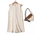 Women Sleeveless Linen Blend Loose Short Jumpsuit Minimalist Casual Romper With Pockets For Summer Daily Office Wear Women Sleeveless Linen Blend Loose Short Jumpsuit Minimalist Casual Romper With Pockets For Summer Daily Office Wear