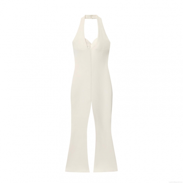 Sexy Halter Neck Backless Flared Jumpsuit Women Elegant Deep V Neck Slim Fit Bell-Bottom One-Piece Bodysuit Polyester Spandex Evening Party Clubwear Sexy Halter Neck Backless Flared Jumpsuit Women Elegant Deep V Neck Slim Fit Bell-Bottom One-Piece Bodysuit Polyester Spandex Evening Party Clubwear