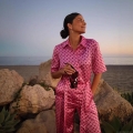 Women's Retro Polka Dot Jumpsuit Satin Luster Short Sleeve Turn-down Collar Belted Straight Wide Leg Romper One-Piece Outfit for Summer Vacation Women's Retro Polka Dot Jumpsuit Satin Luster Short Sleeve Turn-down Collar Belted Straight Wide Leg Romper One-Piece Outfit for Summer Vacation