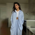 Women's Striped Loungewear Set Lace Stitching Long Sleeve Shirt and Pants Two-Piece Pajama Set for Casual Home Wear Women's Striped Loungewear Set Lace Stitching Long Sleeve Shirt and Pants Two-Piece Pajama Set for Casual Home Wear