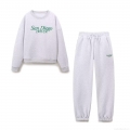 Women's Casual Heather Grey Fleece Lined Two Piece Set San Diego Letter Print Sweatshirt And Drawstring Sweatpants Pullover Jogger Suit Women's Casual Heather Grey Fleece Lined Two Piece Set San Diego Letter Print Sweatshirt And Drawstring Sweatpants Pullover Jogger Suit