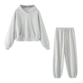 Women's Casual Two Piece Set Solid Color Hooded Sweatshirt and Joggers Pants Loungewear Autumn Winter Long Sleeve Streetwear Tracksuit Outfits Women's Casual Two Piece Set Solid Color Hooded Sweatshirt and Joggers Pants Loungewear Autumn Winter Long Sleeve Streetwear Tracksuit Outfits