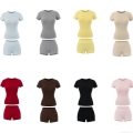 Women's Ribbed Knit Two Piece Set Round Neck Short Sleeve Slim Fit T-Shirt and High Waist Bodycon Shorts Casual Summer Loungewear Sportswear Outfits Women's Ribbed Knit Two Piece Set Round Neck Short Sleeve Slim Fit T-Shirt and High Waist Bodycon Shorts Casual Summer Loungewear Sportswear Outfits