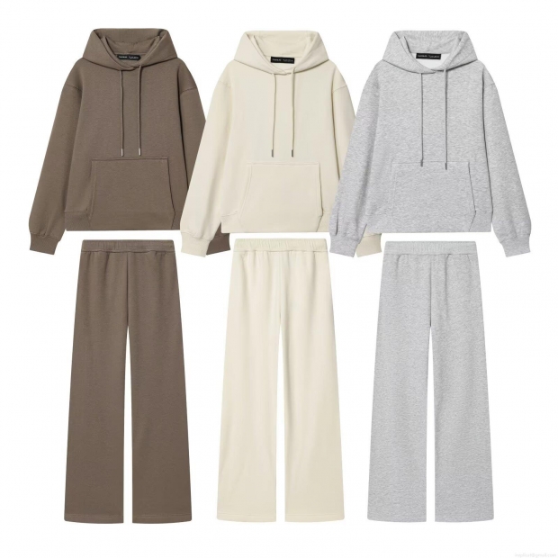 Women 2 Piece Fleece Lined Lounge Set Hooded Hoodie And Wide Leg Sweatpants Solid Color Autumn Winter Casual Streetwear Outfits With Pockets Women 2 Piece Fleece Lined Lounge Set Hooded Hoodie And Wide Leg Sweatpants Solid Color Autumn Winter Casual Streetwear Outfits With Pockets