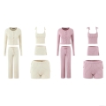 Women's 5-Piece Knit Lounge Set 60% Viscose Ribbed Cardigan Camisole Shorts Skirt And Trousers Autumn Solid Color Soft Streetwear Outfit Women's 5-Piece Knit Lounge Set 60% Viscose Ribbed Cardigan Camisole Shorts Skirt And Trousers Autumn Solid Color Soft Streetwear Outfit