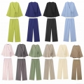 Women Casual Cotton Linen Kimono Wrap Top And Wide Leg Pants Two Piece Set Solid Color Minimalist Loungewear Long Sleeve Tied Waist High Rise Trousers Streetwear Outfits Women Casual Cotton Linen Kimono Wrap Top And Wide Leg Pants Two Piece Set Solid Color Minimalist Loungewear Long Sleeve Tied Waist High Rise Trousers Streetwear Outfits