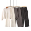 Women's Casual 2 Piece Fleece Tracksuit Set Zipper Stand Collar Bomber Jacket And Wide Leg Sweatpants Soft Knitted Lounge Sport Streetwear Outfit Women's Casual 2 Piece Fleece Tracksuit Set Zipper Stand Collar Bomber Jacket And Wide Leg Sweatpants Soft Knitted Lounge Sport Streetwear Outfit