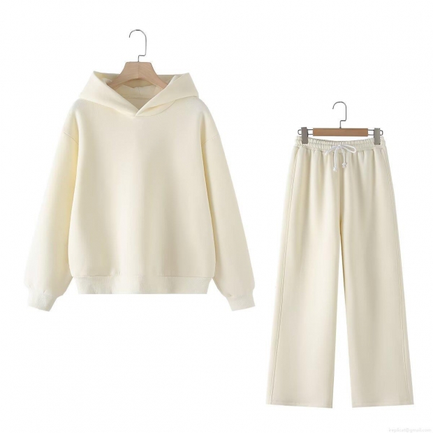 Women's Casual Cotton Blend 2 Piece Lounge Set Hooded Oversized Sweatshirt and Wide Leg Sweatpants Tracksuit Solid Color Loose Fit Matching Set for Autumn Winter Women's Casual Cotton Blend 2 Piece Lounge Set Hooded Oversized Sweatshirt and Wide Leg Sweatpants Tracksuit Solid Color Loose Fit Matching Set for Autumn Winter