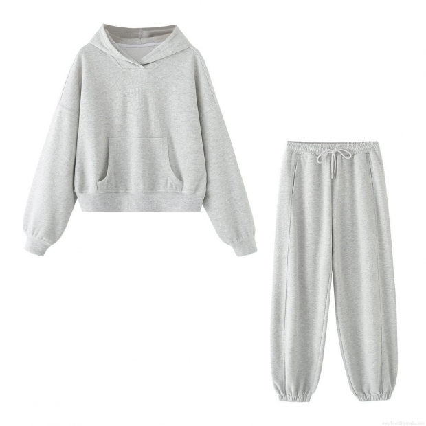 Women's Casual Hoodie and Jogger Set Heather Grey Polyester Spandex Solid Color Long Sleeve Hooded Sweatshirt Drawstring Sweatpants For Running Sports Loungewear Women's Casual Hoodie and Jogger Set Heather Grey Polyester Spandex Solid Color Long Sleeve Hooded Sweatshirt Drawstring Sweatpants For Running Sports Loungewear