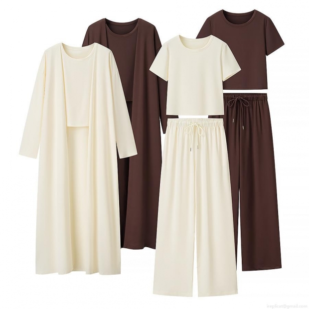 Women's 3-Piece Knit Casual Set Minimalist Long Cardigan Short Sleeve T-Shirt And Drawstring Wide Leg Pants Solid Color Lounge Wear For Leisure Comfort Women's 3-Piece Knit Casual Set Minimalist Long Cardigan Short Sleeve T-Shirt And Drawstring Wide Leg Pants Solid Color Lounge Wear For Leisure Comfort