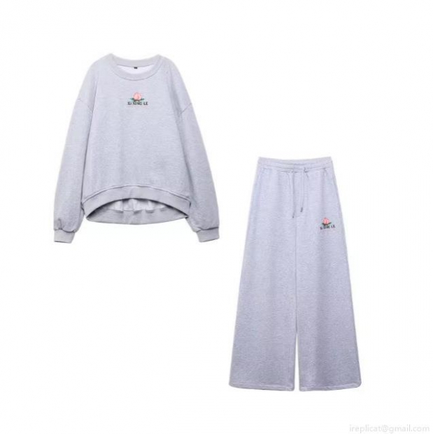 Women's Casual Fleece Sweatshirt And Sweatpants Two Piece Set Embroidered Peach Letter Print Loose Loungewear Outfits For Autumn Winter Women's Casual Fleece Sweatshirt And Sweatpants Two Piece Set Embroidered Peach Letter Print Loose Loungewear Outfits For Autumn Winter