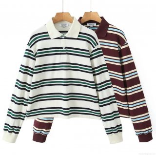 Women's Casual Striped Polo Shirt And Pleated Mini Skirt Set Contrast Color Short Long Sleeve Top Double Layered High Waist Skort Preppy Style Streetwear Polyester Spandex Women's Casual Striped Polo Shirt And Pleated Mini Skirt Set Contrast Color Short Long Sleeve Top Double Layered High Waist Skort Preppy Style Streetwear Polyester Spandex