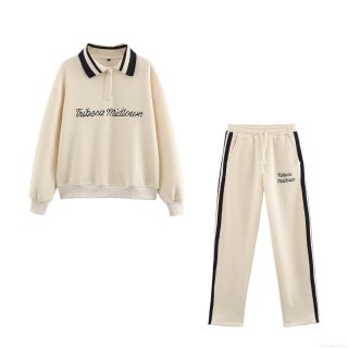 Women's Casual Two Piece Tracksuit Set Tribeca Midtown Print Polo Collar Long Sleeve Sweatshirt And Matching High Waist Drawstring Jogger Pants Cotton Blend Streetwear Sporty Lounge Set Women's Casual Two Piece Tracksuit Set Tribeca Midtown Print Polo Collar Long Sleeve Sweatshirt And Matching High Waist Drawstring Jogger Pants Cotton Blend Streetwear Sporty Lounge Set