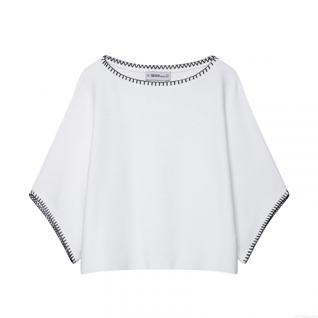 Women's Contrast Stitching Knitted 2 Piece Set White Knitted Short Sleeve Top And Mini Skirt Casual Streetwear Knitwear Outfit For Women Women's Contrast Stitching Knitted 2 Piece Set White Knitted Short Sleeve Top And Mini Skirt Casual Streetwear Knitwear Outfit For Women