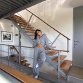 Women's Casual Knitted 2 Piece Set Zip Up Hooded Crop Jacket and High Waisted Wide Leg Pants Loungewear Tracksuit Outfits