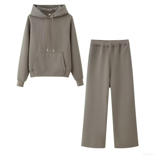 Women's Casual Two Piece Knitted Tracksuit Set Solid Color Hooded Drawstring Long Sleeve Sweatshirt And Wide Leg Pants Loungewear Outfit Soft Warm Sporty Suit Women's Casual Two Piece Knitted Tracksuit Set Solid Color Hooded Drawstring Long Sleeve Sweatshirt And Wide Leg Pants Loungewear Outfit Soft Warm Sporty Suit