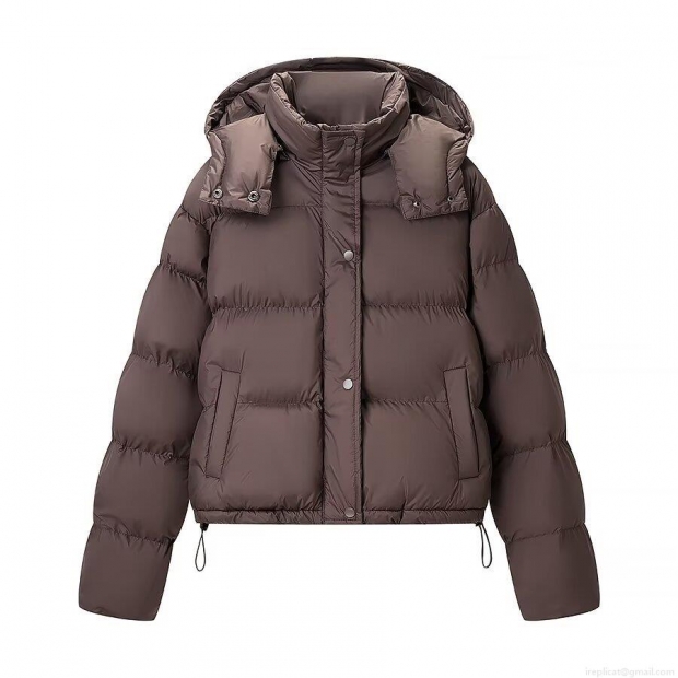 Women Loose Hooded Puffer Bread Jacket Shiny Polyester Padded Winter Warm Coat With Drawstring Hem Casual Solid Color Outerwear For Women Women Loose Hooded Puffer Bread Jacket Shiny Polyester Padded Winter Warm Coat With Drawstring Hem Casual Solid Color Outerwear For Women