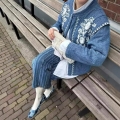 Women Vintage Ethnic Floral Embroidered Quilted Denim Padded Jacket Warm Stand Collar Loose Outwear Winter Fashion Coat Women Vintage Ethnic Floral Embroidered Quilted Denim Padded Jacket Warm Stand Collar Loose Outwear Winter Fashion Coat