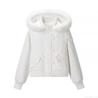 Women's Short Puffer Jacket With Detachable Faux Fur Collar Hooded Long Sleeve Zipper Pocket Solid Color Winter Warm Coat Streetwear Women's Short Puffer Jacket With Detachable Faux Fur Collar Hooded Long Sleeve Zipper Pocket Solid Color Winter Warm Coat Streetwear