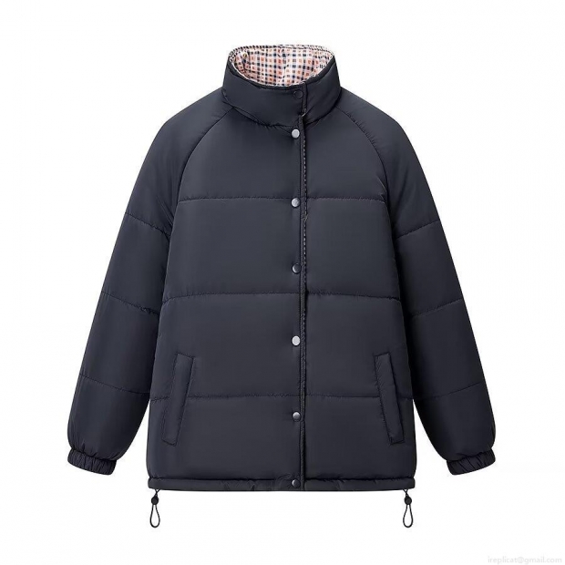 Women's Reversible Puffer Jacket Quilted Padded Winter Coat With Plaid Lining Stand Collar Long Sleeve Windproof Warm Outwear For Daily Streetwear Lady Women's Reversible Puffer Jacket Quilted Padded Winter Coat With Plaid Lining Stand Collar Long Sleeve Windproof Warm Outwear For Daily Streetwear Lady