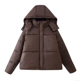 Women's Loose Hooded Puffer Jacket Polyester Long Sleeve Quilted Cotton Coat For Winter Outdoor Casual Streetwear Women's Loose Hooded Puffer Jacket Polyester Long Sleeve Quilted Cotton Coat For Winter Outdoor Casual Streetwear
