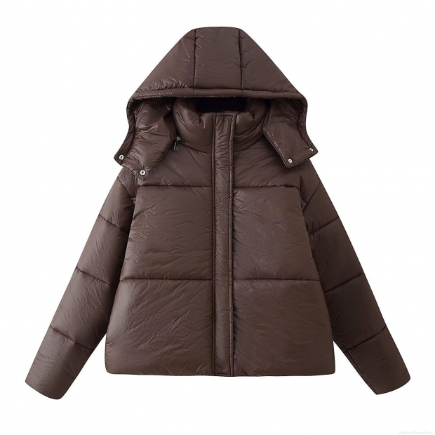 Women's Loose Hooded Puffer Jacket Polyester Long Sleeve Quilted Cotton Coat For Winter Outdoor Casual Streetwear Women's Loose Hooded Puffer Jacket Polyester Long Sleeve Quilted Cotton Coat For Winter Outdoor Casual Streetwear