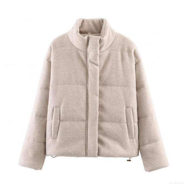 Women's Winter Thick Padded Jacket Stand Collar Loose Fit Warm Puffer Coat With Silk Cotton Filling Streetwear Outerwear For Lady Casual Fashion