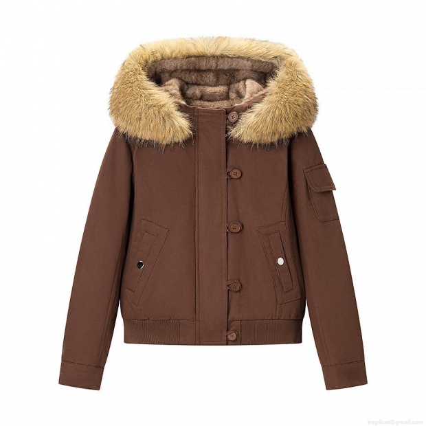 Women's Winter Casual Cotton Padded Jacket With Detachable Faux Fur Collar Loose Hooded Warm Windproof Short Coat Outerwear For Women