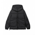 Women's Fashion Loose Hooded Padded Jacket Winter Warm Windproof 100% Polyester Thick Outerwear With Zipper Pockets Casual Streetwear Coat For Women