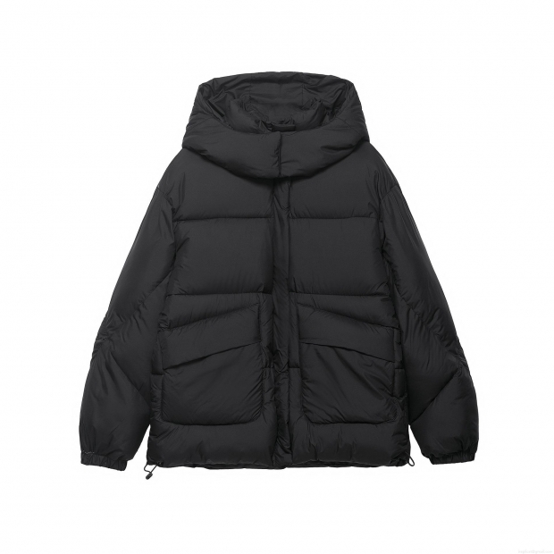 Women's Fashion Loose Hooded Padded Jacket Winter Warm Windproof 100% Polyester Thick Outerwear With Zipper Pockets Casual Streetwear Coat For Women Women's Fashion Loose Hooded Padded Jacket Winter Warm Windproof 100% Polyester Thick Outerwear With Zipper Pockets Casual Streetwear Coat For Women