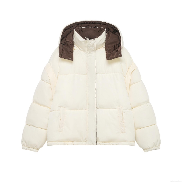 Women's Winter Oversized Puffer Jacket With Detachable Hood Contrast Color Lining Warm Cotton Padded Quilted Coat Fashion Streetwear Outerwear For Women Women's Winter Oversized Puffer Jacket With Detachable Hood Contrast Color Lining Warm Cotton Padded Quilted Coat Fashion Streetwear Outerwear For Women