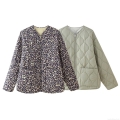 Women's Fashion Leopard Print Quilted Jacket 100% Polyester Padding Zipper Front Puffer Coat With Pockets Casual Long Sleeve Streetwear Outerwear For Fall Winter Women's Fashion Leopard Print Quilted Jacket 100% Polyester Padding Zipper Front Puffer Coat With Pockets Casual Long Sleeve Streetwear Outerwear For Fall Winter
