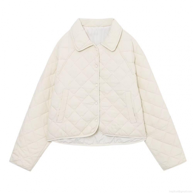 Women's Rhombic Quilted Jacket Polyester Padded Short Outerwear Single Breasted Lapel Collar Warm Cotton Coat For Casual Streetwear Autumn Winter Women's Rhombic Quilted Jacket Polyester Padded Short Outerwear Single Breasted Lapel Collar Warm Cotton Coat For Casual Streetwear Autumn Winter