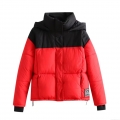 Women's Winter Hooded Puffer Jacket Color Block Red Black Thick Cotton-Padded Coat Loose Fit Windproof Middle-Long Parka Outwear Streetwear Women's Winter Hooded Puffer Jacket Color Block Red Black Thick Cotton-Padded Coat Loose Fit Windproof Middle-Long Parka Outwear Streetwear