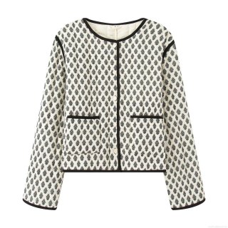 Women Vintage Floral Print Quilted Jacket 100% Polyester Padded Long Sleeve Crew Neck Button Up Winter Coat Streetwear Casual Warm Fashion Outerwear for Women Women Vintage Floral Print Quilted Jacket 100% Polyester Padded Long Sleeve Crew Neck Button Up Winter Coat Streetwear Casual Warm Fashion Outerwear for Women