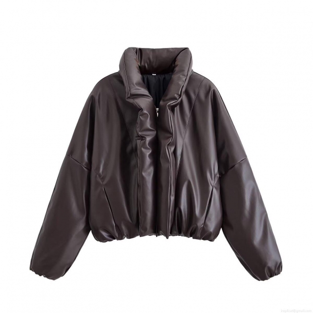 Women's Winter PU Faux Leather Puffer Jacket Large Lapel Zipper Oversized Padded Coat Warm Streetwear Casual Outerwear For Women Women's Winter PU Faux Leather Puffer Jacket Large Lapel Zipper Oversized Padded Coat Warm Streetwear Casual Outerwear For Women