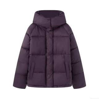 Women's Loose Casual Hooded Puffer Jacket Solid Color Long Sleeve Padded Coat Warm Polyester Quilted Outerwear With Zipper Pocket For Autumn Winter Lady Women's Loose Casual Hooded Puffer Jacket Solid Color Long Sleeve Padded Coat Warm Polyester Quilted Outerwear With Zipper Pocket For Autumn Winter Lady