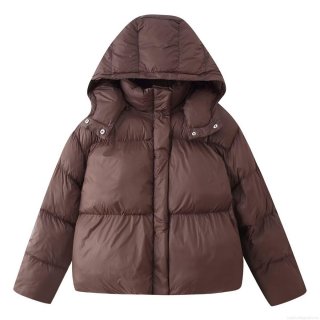 Women's Hooded Puffer Jacket Casual Thickened Winter Outerwear Loose Fit Detachable Hood Solid Color Warm Cotton-Padded Coat For Ladies Women's Hooded Puffer Jacket Casual Thickened Winter Outerwear Loose Fit Detachable Hood Solid Color Warm Cotton-Padded Coat For Ladies