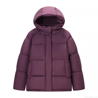 Women's Casual Hooded Puffer Jacket Solid Purple Winter Warm Cotton Padded Coat Loose Long Sleeve Quilted Outerwear With Zipper Pockets Bread Style Jacket Women's Casual Hooded Puffer Jacket Solid Purple Winter Warm Cotton Padded Coat Loose Long Sleeve Quilted Outerwear With Zipper Pockets Bread Style Jacket